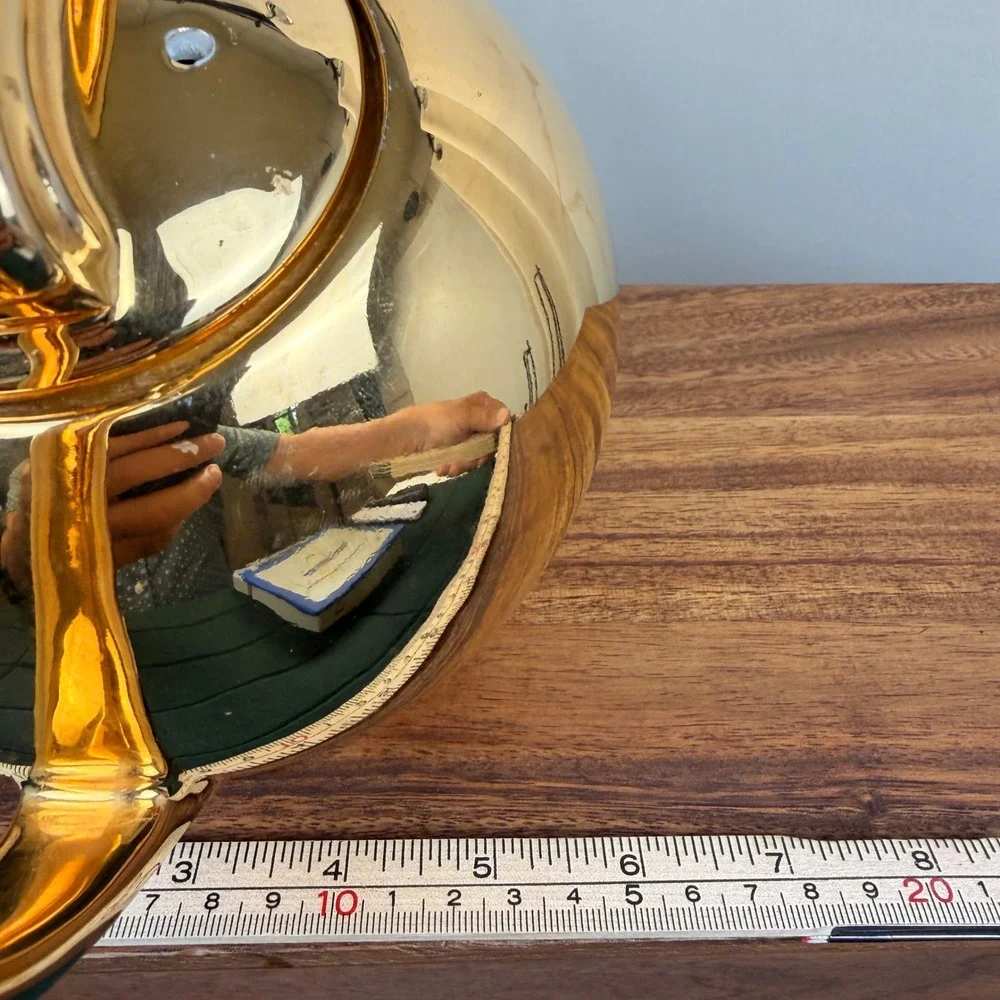 Vintage Hall China Airflow Teapot 22K Gold Flash 3111 Mid Century Modern Gold